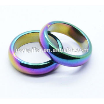 8mm Rainbow Magnetic Hematite Domed ring